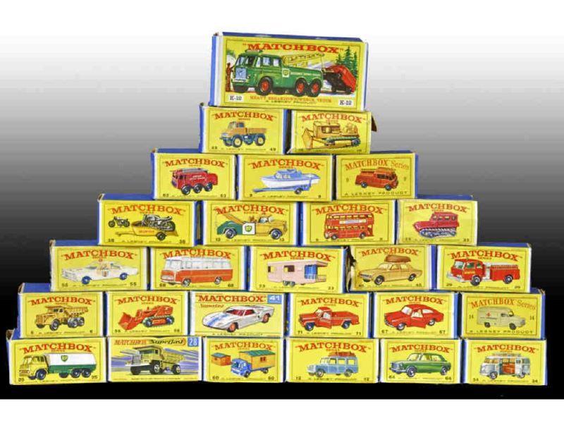 Appraisal: Lot of Matchbox Cars Trucks with Original Bo Description Range