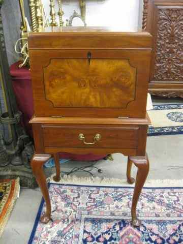 Appraisal: Silverware Chest on Stand lift top drop front with drawers