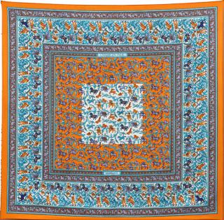 Appraisal: HERMES 'CHASSE EN INDE' SILK SCARF HERMES 'CHASSE EN INDE'