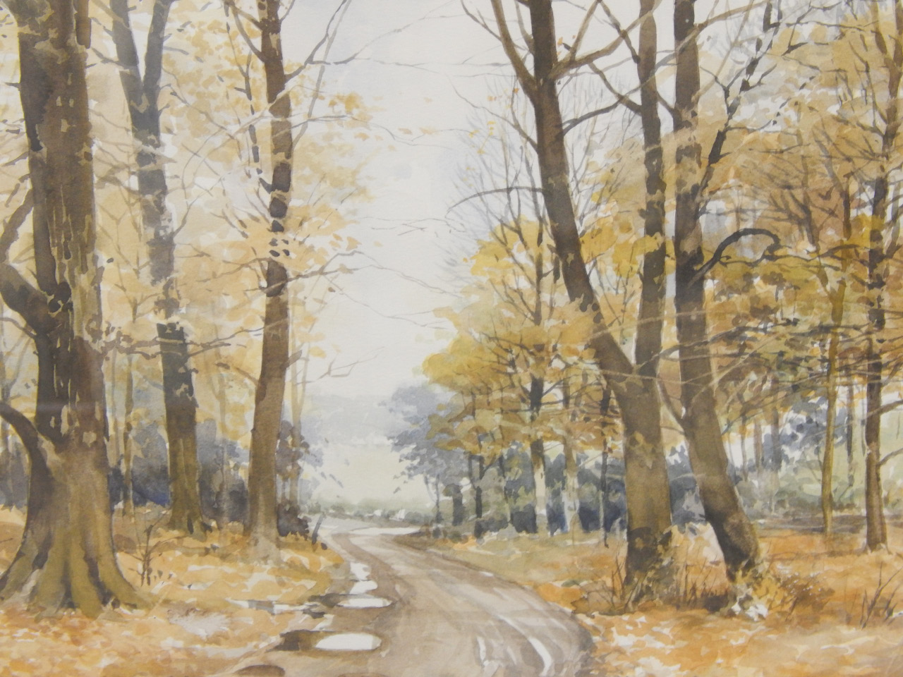 Appraisal: J Dennison Autumn landscapes watercolour a pair signed each cm