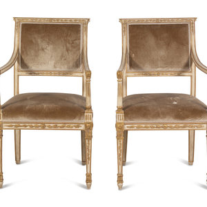 Appraisal: A Pair of Dennis and Leen Painted and Parcel Gilt