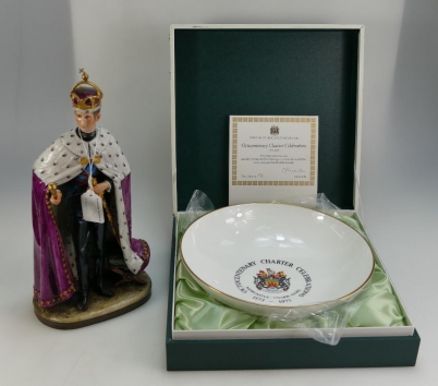 Appraisal: Large porcelain figure of Prince Charles in ceremonial robes height