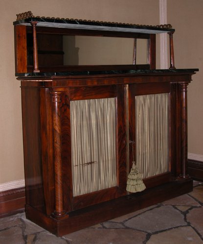 Appraisal: Title English Regency Rosewood Chiffonier with two glazed doors in