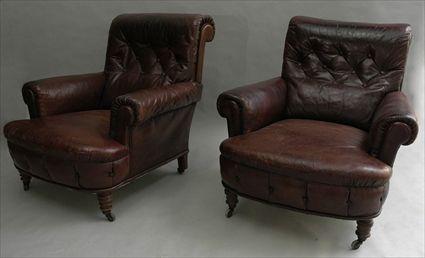 Appraisal: Pair of Leather Club Chairs