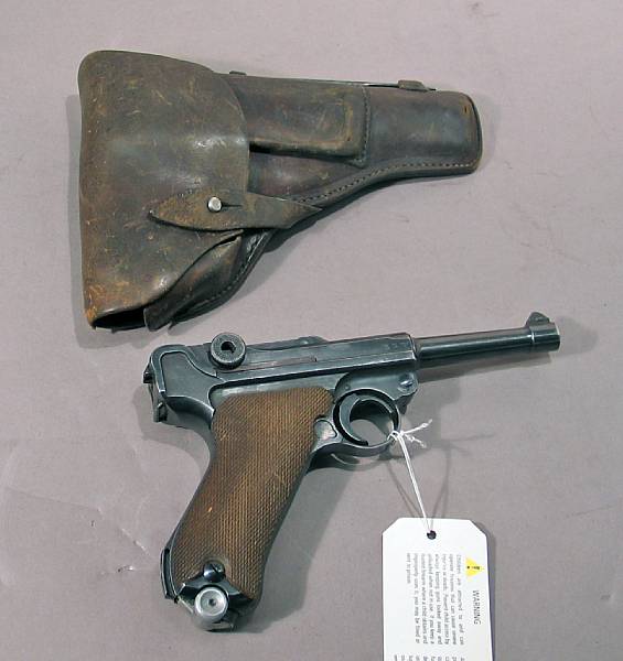 Appraisal: A Mauser code parabellum pistol with holster and capture document