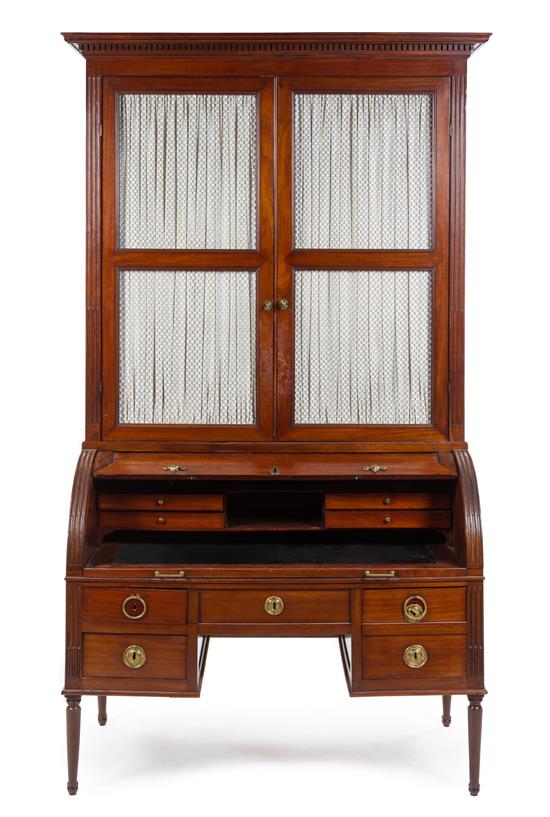 Appraisal: Sale Lot A Directoire Style Mahogany Cylinder Bookcase th century