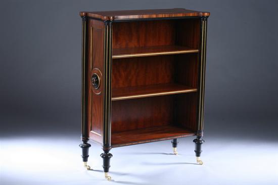 Appraisal: REGENCY STYLE EBONIZED AND PARCEL-GILT DECORATED ROSEWOOD BOOKCASE late th