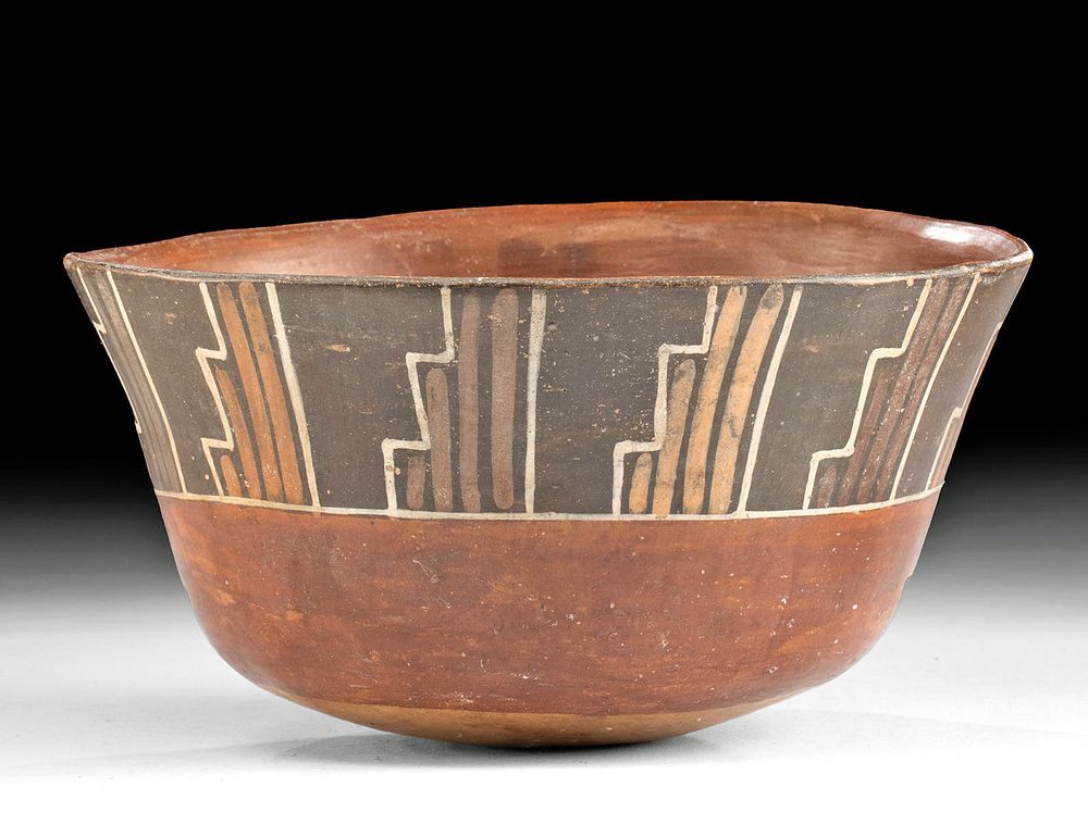 Appraisal: Large Nazca Polychrome Bowl - Stepped Motifs Pre-Columbian Southern Peru