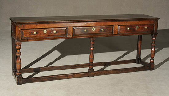 Appraisal: George II-III Oak Welsh Dresser Base Last Half th Century