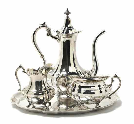 Appraisal: An American Sterling Silver Tea Service Reed and Barton comprising