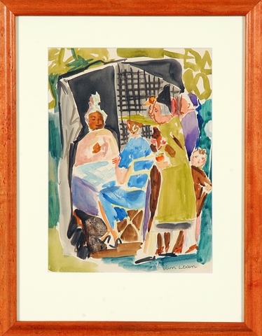 Appraisal: Group of women watercolor x sight SLR Van Loan Artist