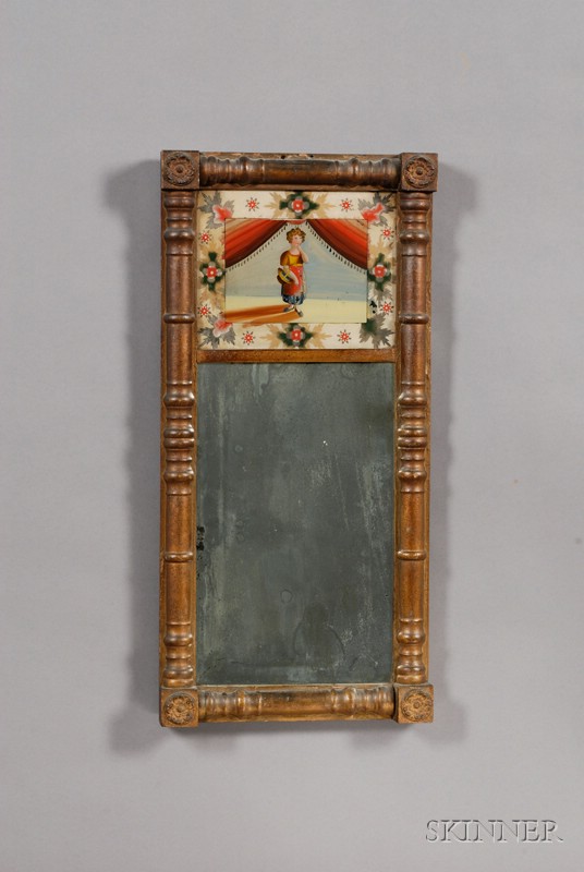 Appraisal: Gilt-gesso and Wood Split-baluster Mirror probably New England c the