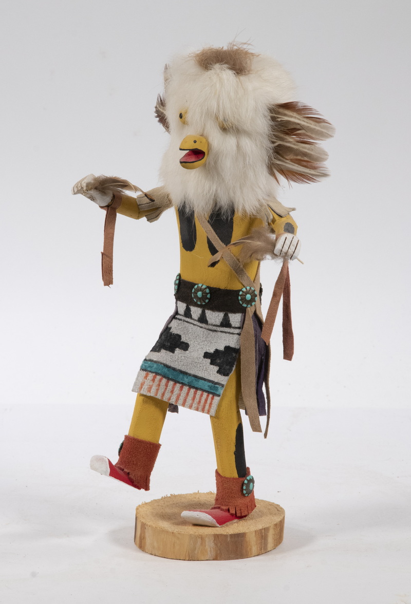 Appraisal: CARVED PAINTED OWL KACHINA DOLL SIGNED 'S J ' Vintage