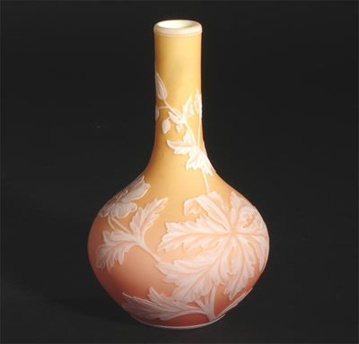 Appraisal: A Thomas Webb Sons cameo carved glass solifleur vase milky