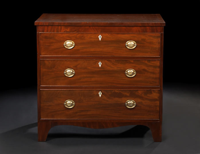 Appraisal: George III-Style Mahogany Chest the rectangular top banded and above