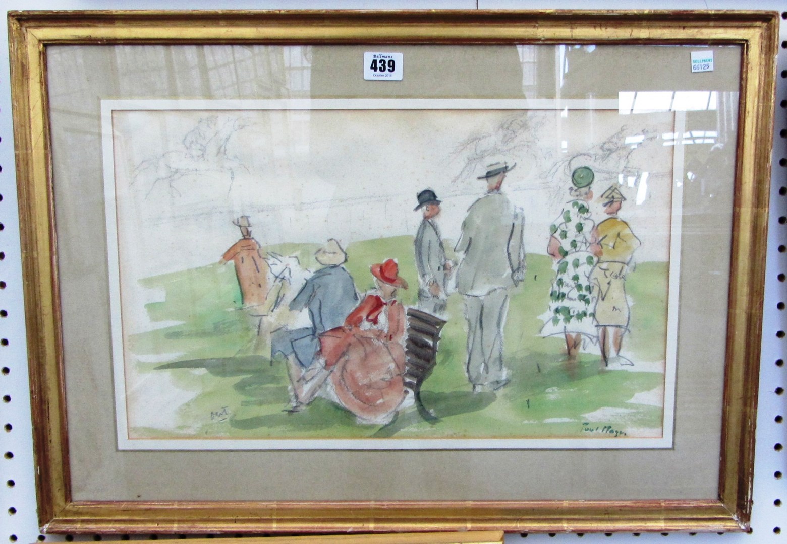 Appraisal: Paul Maze - At the Races watercolour signed cm x