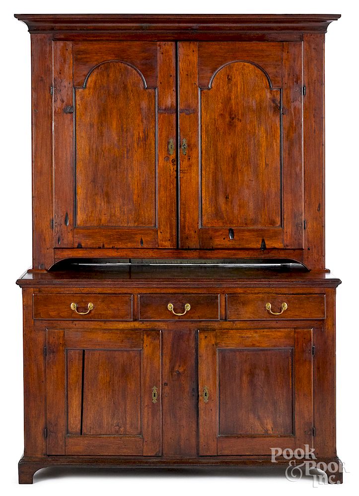 Appraisal: Pennsylvania walnut Dutch cupboard Pennsylvania walnut Dutch cupboard th c