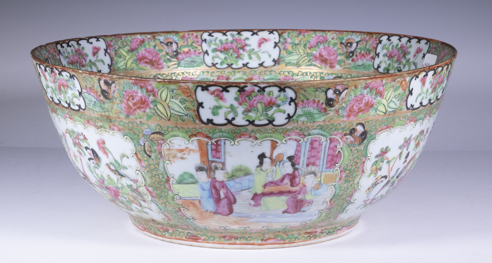 Appraisal: CHINESE EXPORT PUNCH BOWL Large th c Rose Medallion Bowl