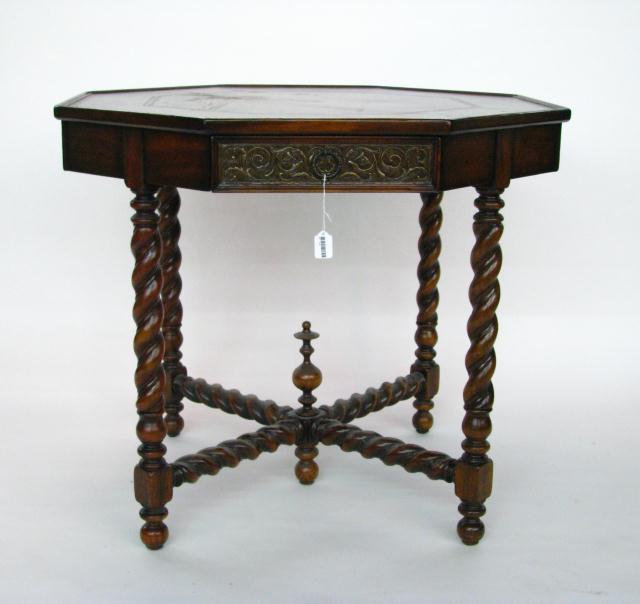 Appraisal: Theodore Alexander Decorator Foyer Table with octagon top and tooled