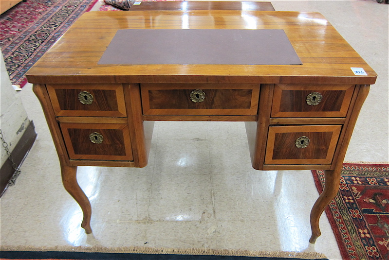 Appraisal: RECTANGULAR FLAT-TOP WRITING DESK Continental th century elements a kneehole