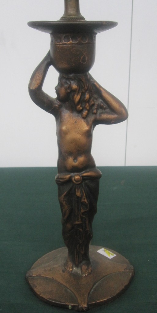 Appraisal: MULLER OLGA POPOFF AMERICAN - Bronze figural lamp base Signed