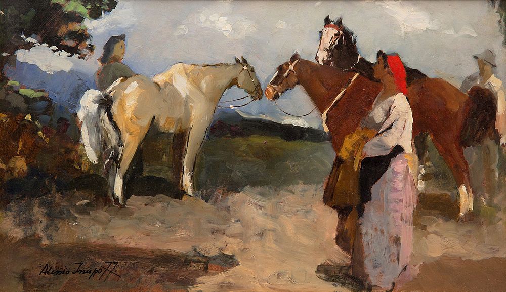 Appraisal: ALESSIO ISSUPOFF RUSSIAN - ALESSIO ISSUPOFF RUSSIAN - Resting Horses