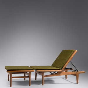 Appraisal: Hans J Wegner Danish - Chaise Lounge and OttomanGetama Denmark