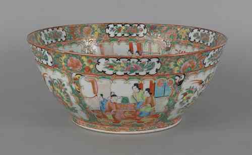 Appraisal: Chinese export porcelain rose medallion bowl th c h dia