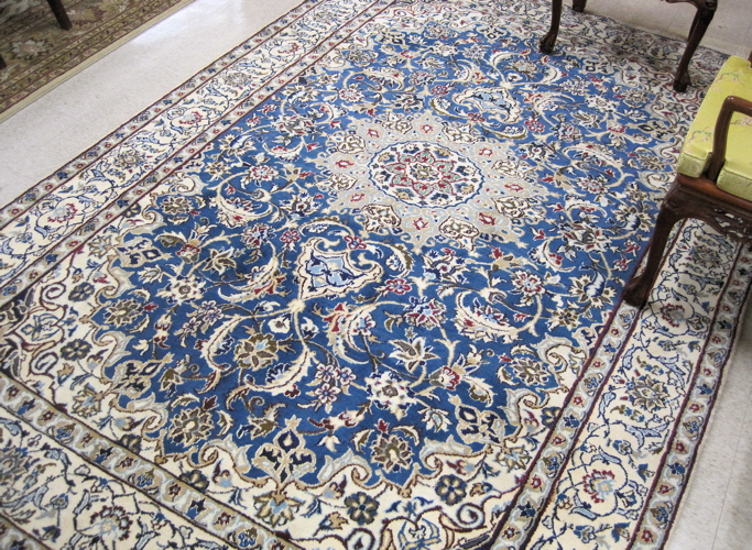 Appraisal: PERSIAN NAIN CARPET Isfahan Province central Iran hand knotted wool