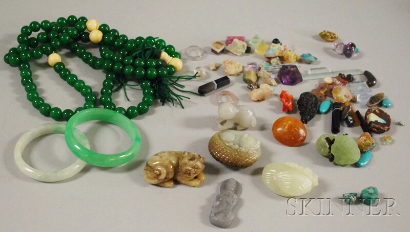 Appraisal: Group of Asian Jewelry Unmounted Stones and Rough-cut Gems including