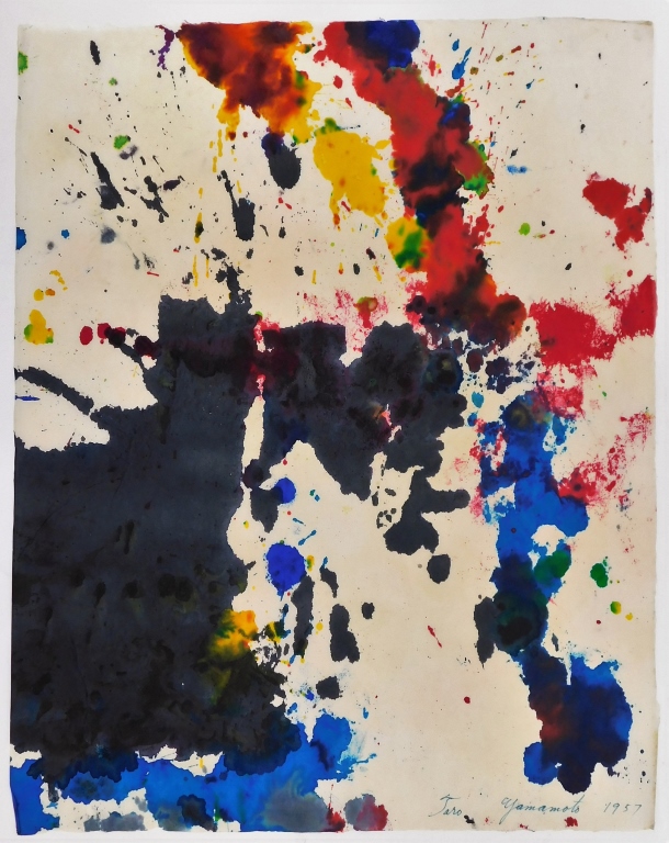 Appraisal: TARO YAMAMOTO ABSTRACT EXPRESSIONIST WC PAINTING California Connecticut New York