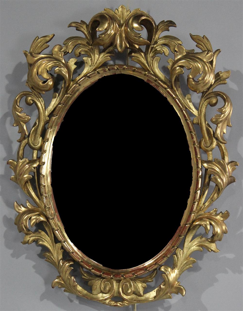 Appraisal: CONTINENTAL ROCOCO STYLE GILTWOOD MIRROR foil label for Hoffmann Ferenc