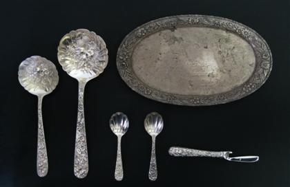 Appraisal: Sterling silver flat serving piecess kirk son baltimore md first