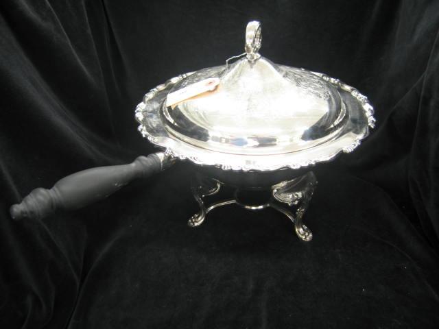 Appraisal: Silverplate Chaffing Dish with warming stand