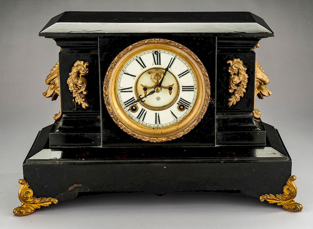 Appraisal: Ansonia Mantle Clock DESCRIPTION Ansonia mantle clock Circa late 's-early