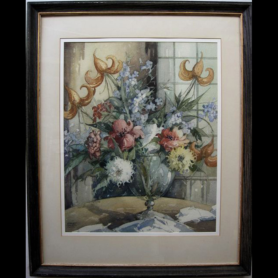 Appraisal: MIXED BOUQUET WILLIAM GARNET HAZARD - CANADIAN WATERCOLOUR Height -