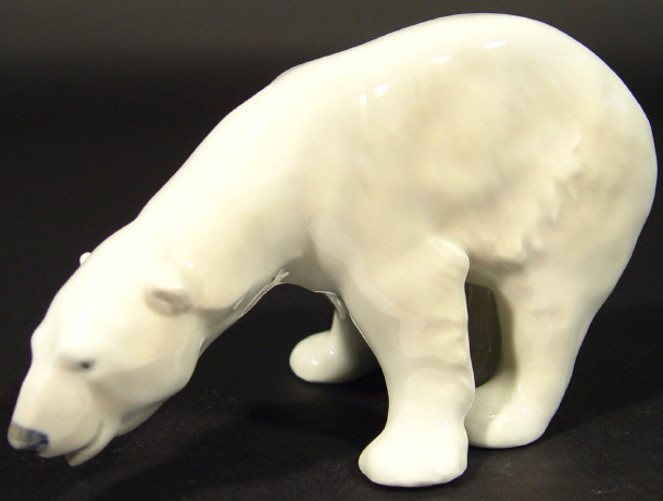 Appraisal: Royal Copenhagen china polar bear number with hand painted decoration