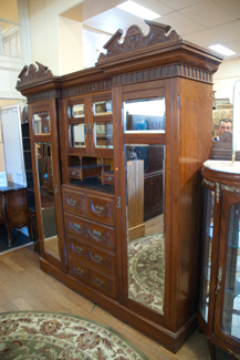 Appraisal: EDWARDIAN WALNUT BREAKFRONT ROBE