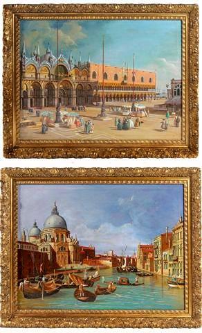 Appraisal: ITALIAN SCHOOL - A pair of scenes in Venice Santa