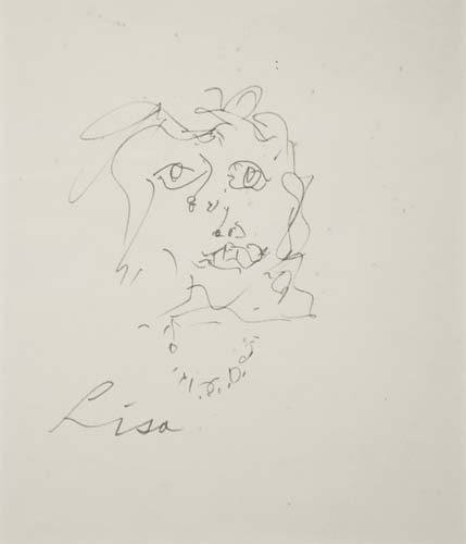 Appraisal: WILLEM DE KOONING Lisa Felt-tipped pen and greenish blue ink