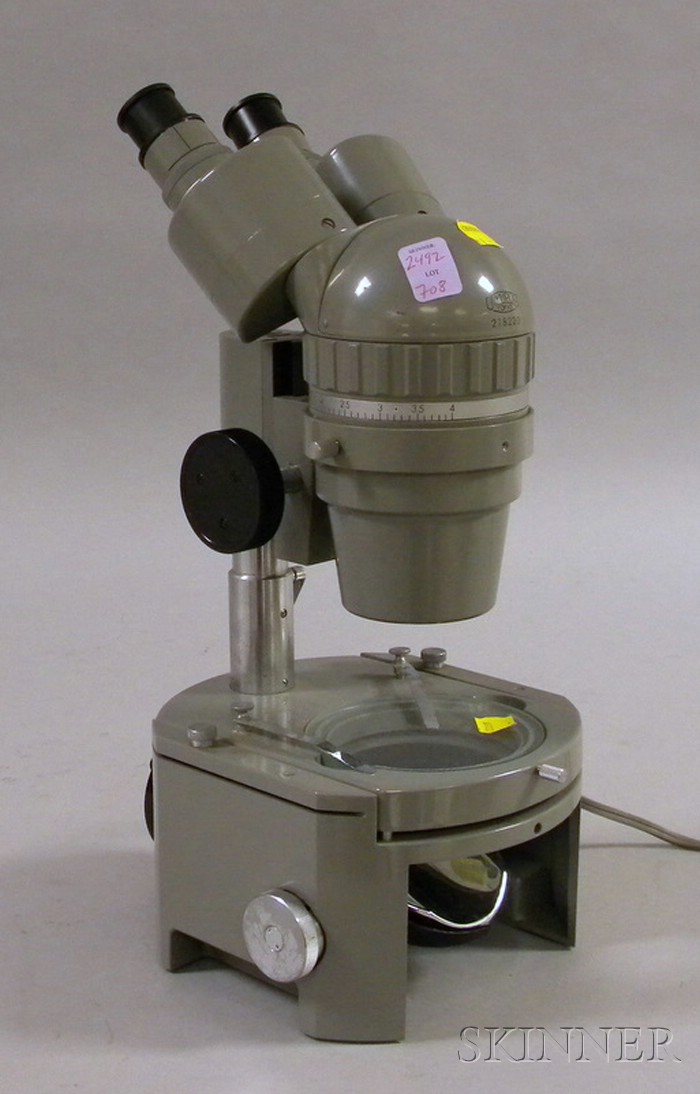 Appraisal: Olympus Binocular Microscope No Tokyo with iron base circular glass