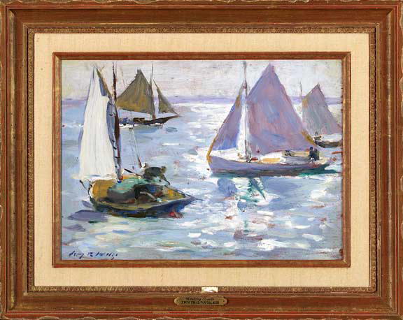 Appraisal: Irving Ramsey Wiles American New York - Working Boats oil