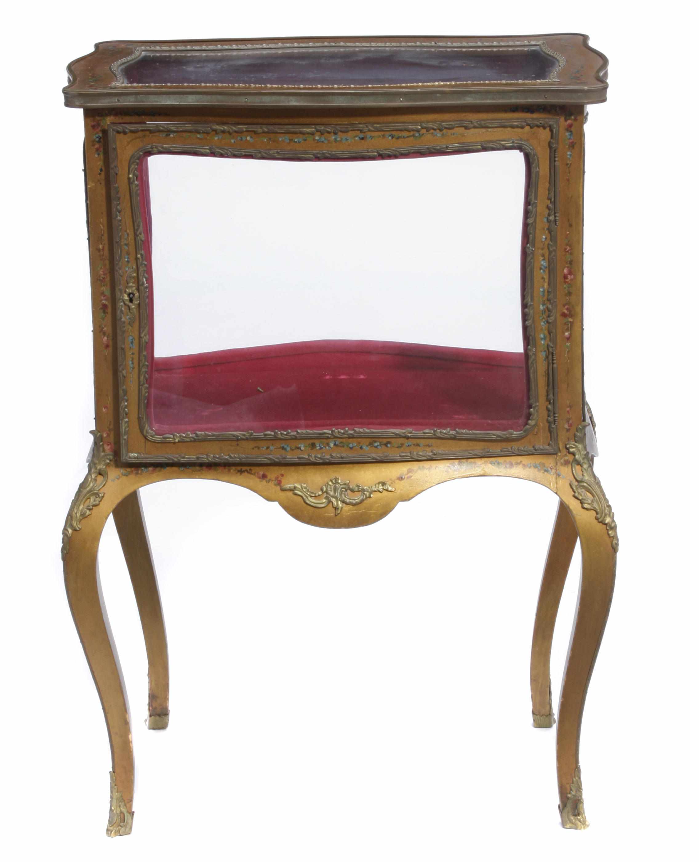 Appraisal: A Louis XV style gilt metal mounted mahogany vitrine height