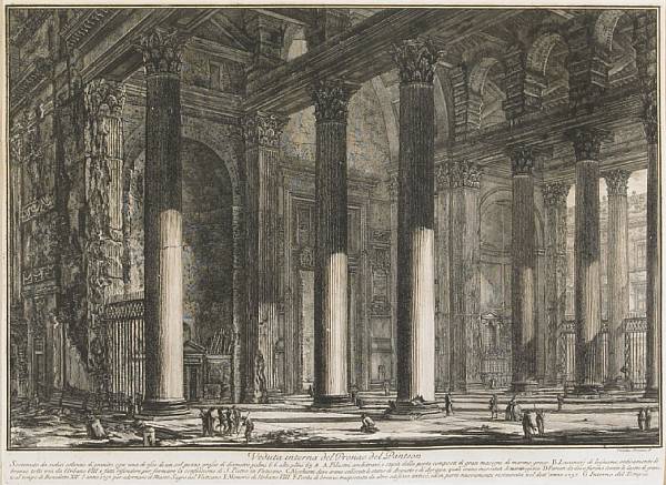 Appraisal: Giovanni Battista Piranesi Veduta Interna del Pronao del Panteon from