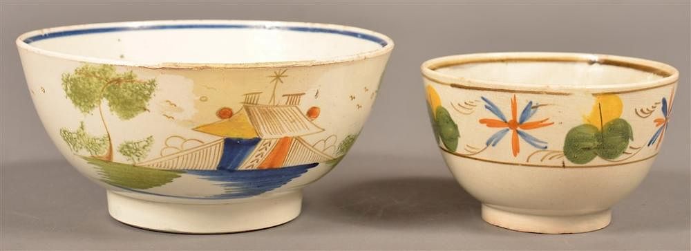 Appraisal: Two Leeds Soft Paste China Bowls Two Leeds Soft Paste