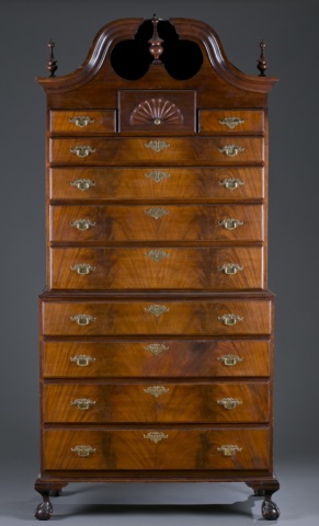 Appraisal: Custom Federal Style Chest on Chest Mahogany with poplar secondary