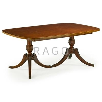 Appraisal: REGENCY STYLE DOUBLE PEDESTAL DINING TABLE Condition Report