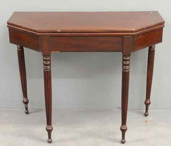 Appraisal: Philadelphia Sheraton mahogany gaming table c with a rotating top