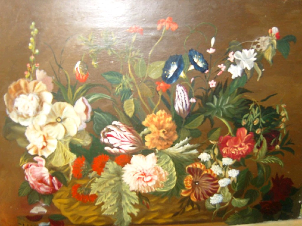 Appraisal: An oil painting on canvas of a floral still life