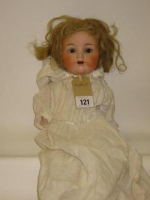 Appraisal: An Armand Marseille bisque head doll with brown sleeping eyes